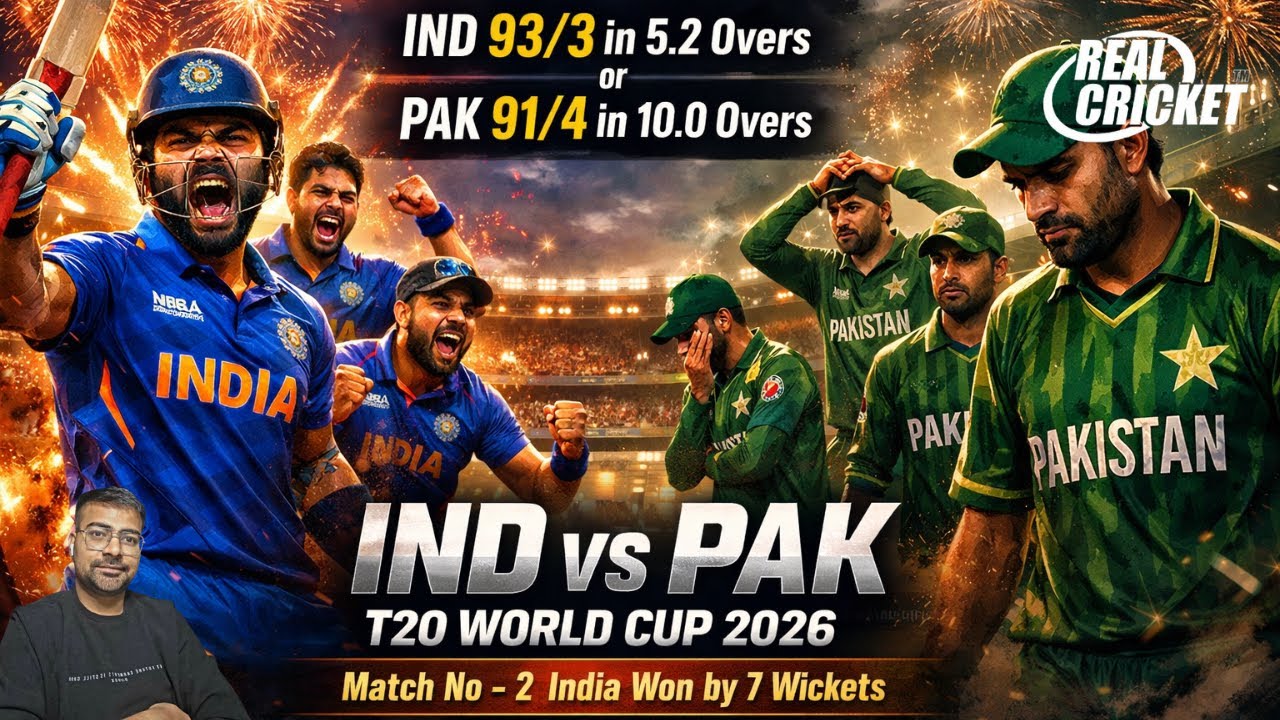 Real Cricket Gameplay |  IND vs PAK | T20 World Cup | India Win by 7 Wickets | Match No - 2
