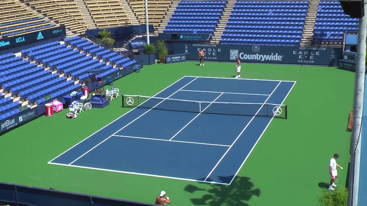 Aug 03 2008 Safin practice with Haas