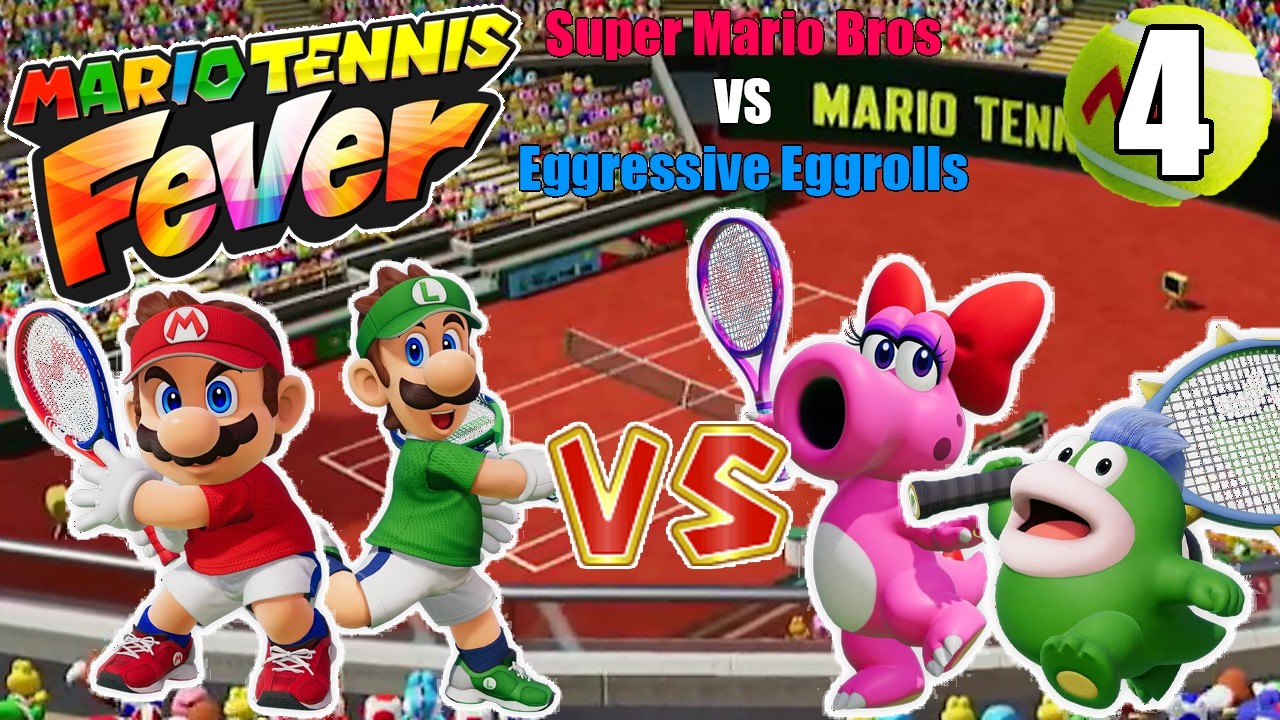 Марио Теннисная лихорадка — Марио и Луиджи против Бирдо и Спайка — Стадион Корт (глиняный) | [LSF...