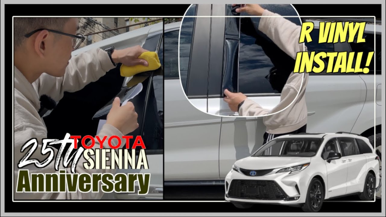 Wrapping our 2023 Sienna Door Pillars in Gloss Black by Rvinyl Films