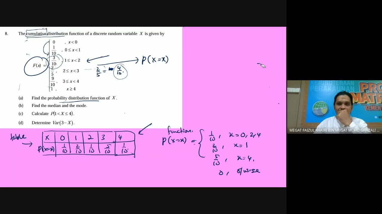 SM025 25-26 TUTORIAL TOPIC 8 DISCRETE R.V PART 2