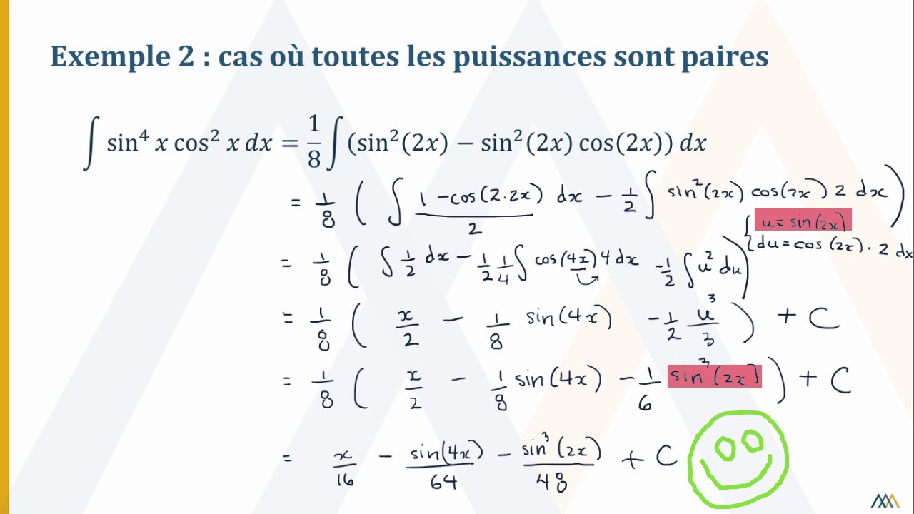 Intégration de puissances de sinus et cosinus