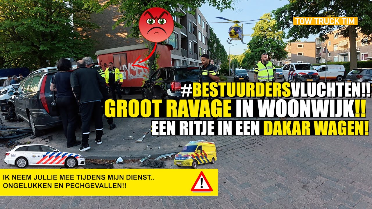 🚨BESTUURDERS VLUCHTEN. RAVAGE IN WOONWIJK!! BEKIJK DE BEELDEN !!!🚨