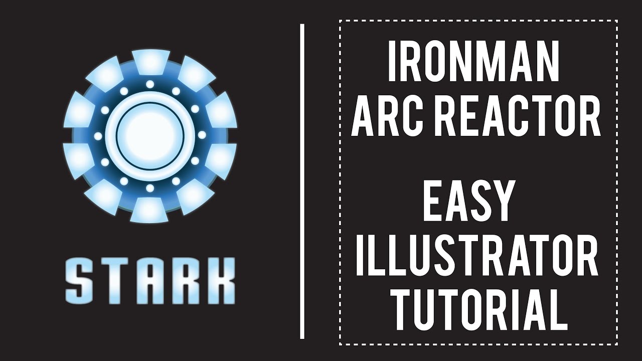 Iron Man Arc Reactor Illustrator tutorial | Easy flat design