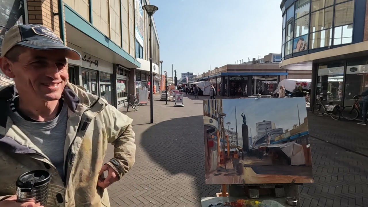 Schilderen op de Nieuwe Markt te Roosendaal