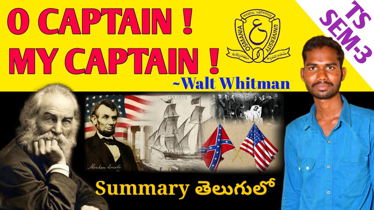 Degree 3rd Semester O captain my captain lesson Walt Whitman #ou_sem3_english #o_captain_my_caption