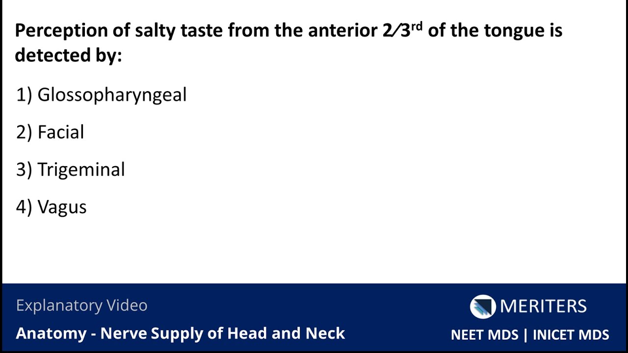 NEET MDS | INICET - Anatomy - Nerve Supply of Head and Neck | Explanatory Video | MERITERS