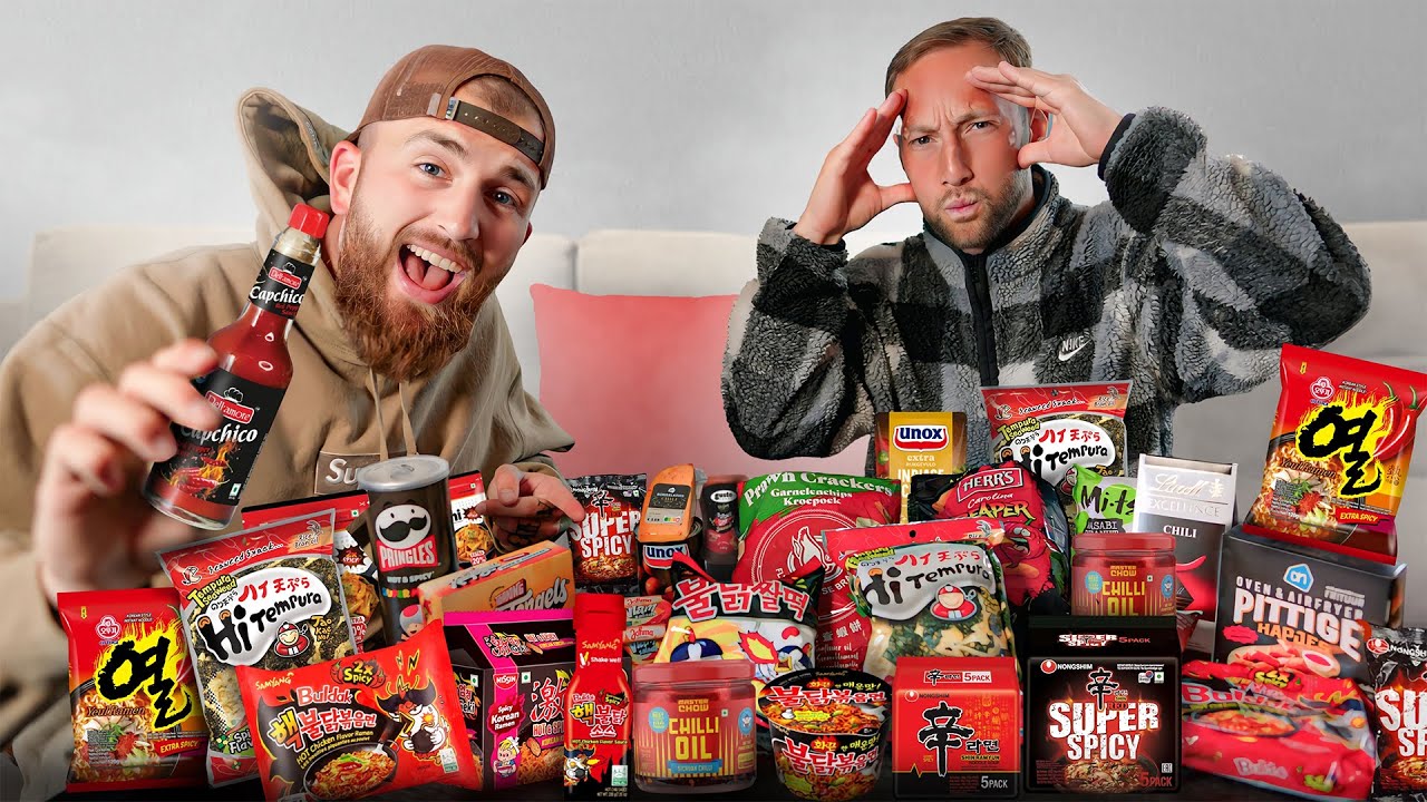 Wij Kochten Alle Pittige Producten van de Supermarkt! (en testen ze..)