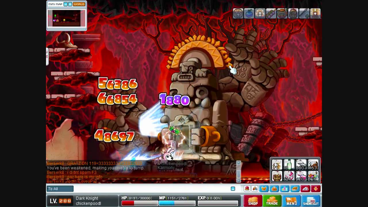 chickenpoodl 200 dark knight vs zakum (maplestory)