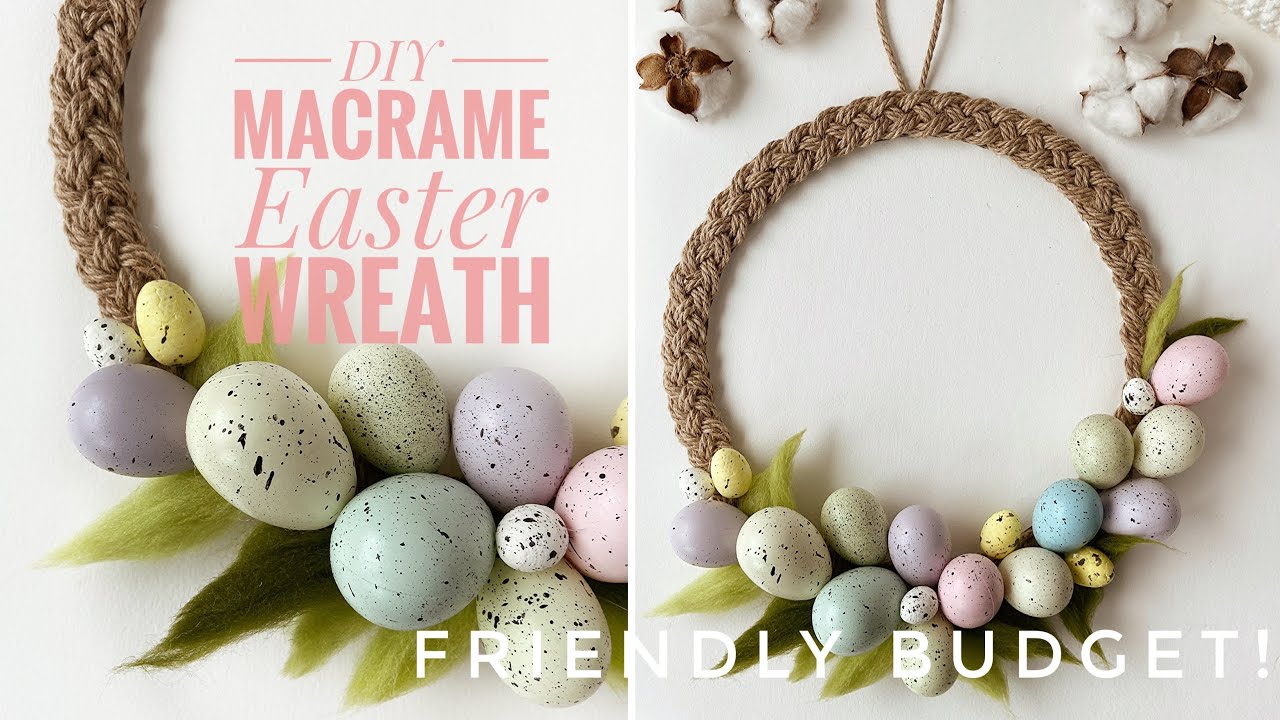 DIY Macrame Easter Wreath/Friendly Budget/Jak zrobić wianek z makramy
