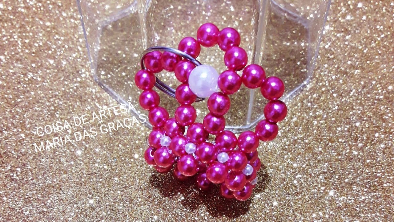 CHAVEIRO COROA DE PÉROLAS - Coisa de Artesã