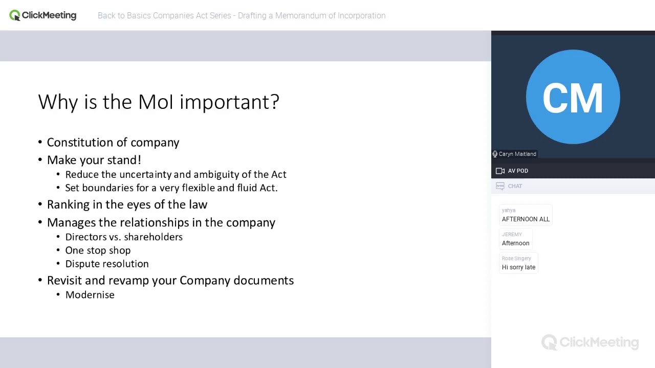 Back to Basics Companies Act Series - Drafting a Memorandum of Incorporation Introduction