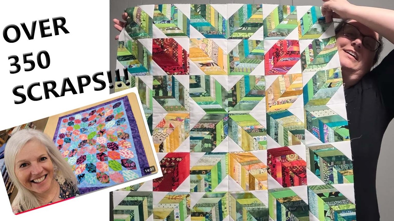 I Made a Popular Jordan Fabrics Quilt Scrappy with Over 350 Scraps!