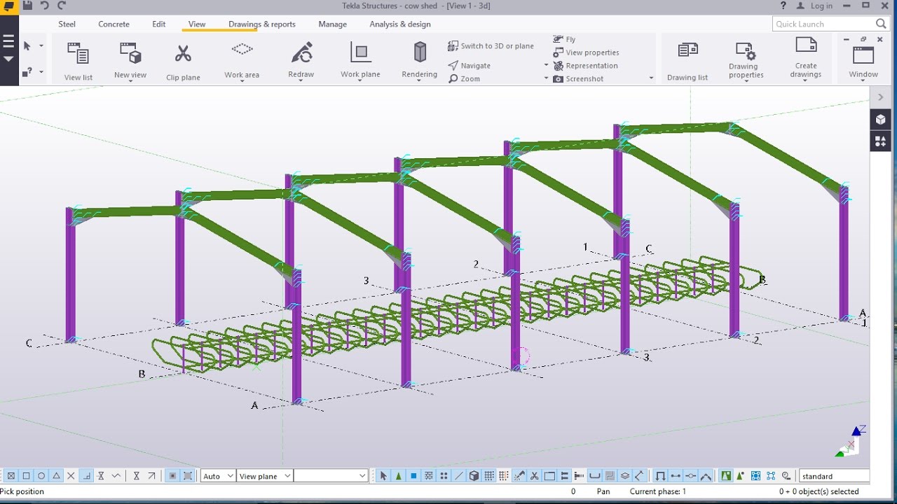 How to Model Cattle Shed in Tekla Structures