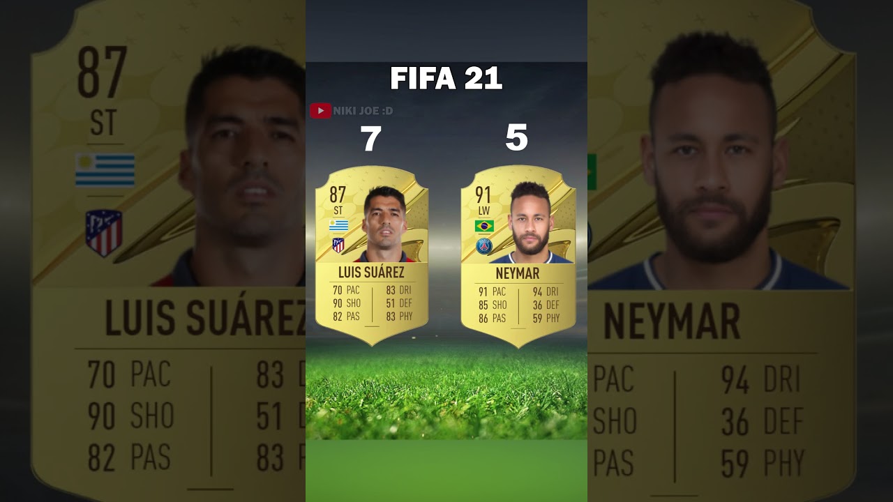 Neymar vs Suarez Fifa Card Evolution - #Neymar #Suarez #Fifa #Evolution #shorts