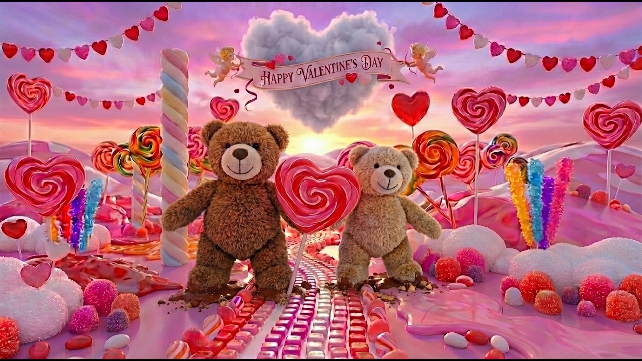 Plush Valentine Candy Wonderland 💕 | Storybook Ambience & Gentle Music