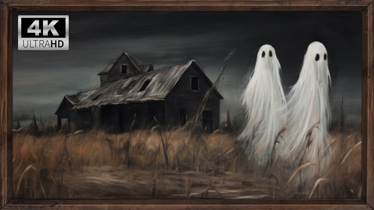 Framed Dark & Moody Halloween TV Art | Vintage Halloween Screensaver