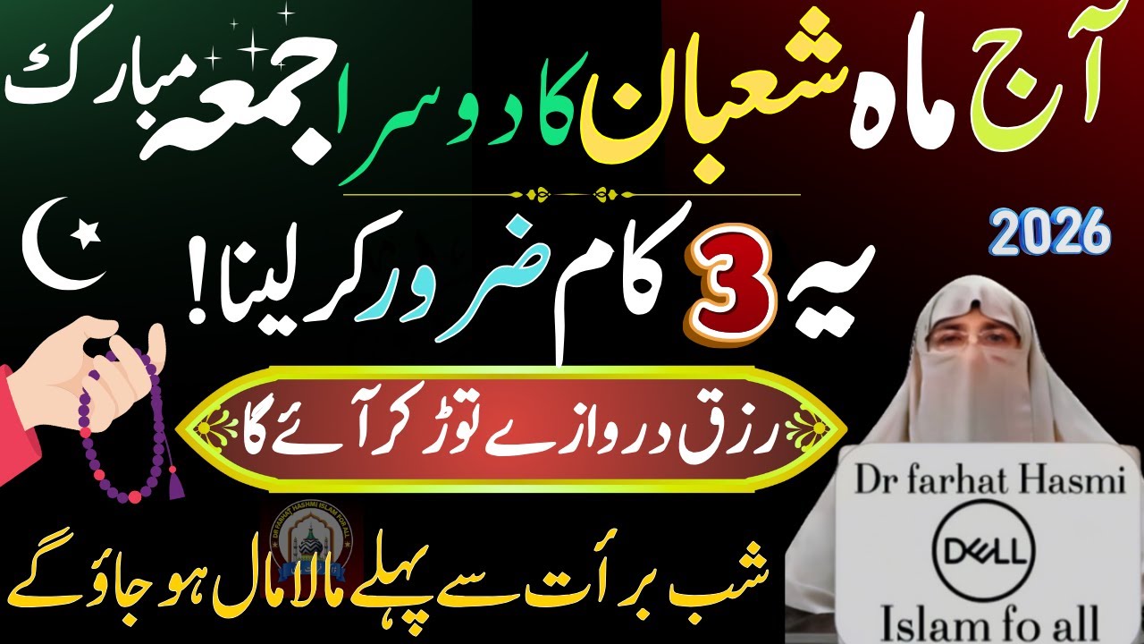 Mahe Shaban Ka Dosra Jumma Aa Gaya! Ye 3 Aamaal Ko Miss Na karein ⚠️ Dr Farhat Hashmi latest lecture
