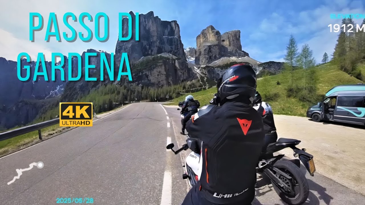 Passo di Gardena // Dolomites // Italy // Motorcycle Ride in 4K