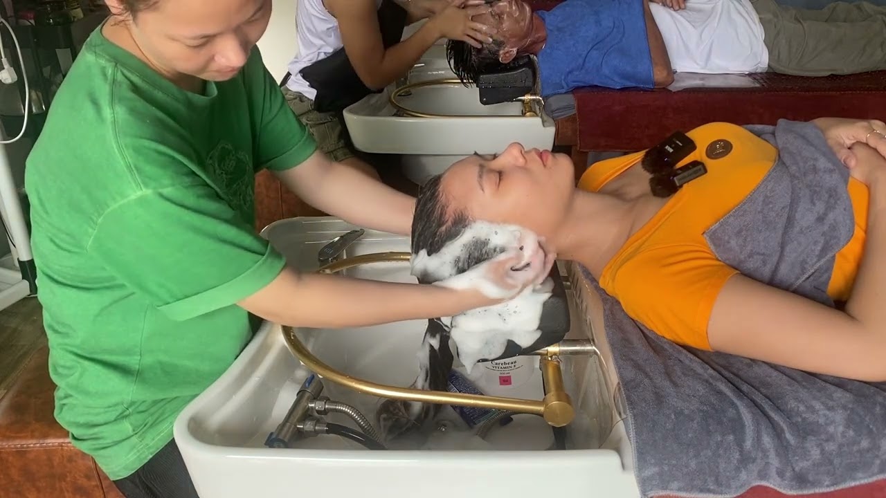 NO TALKING | Enjoy the relaxing Hair Wash and Massage Technique