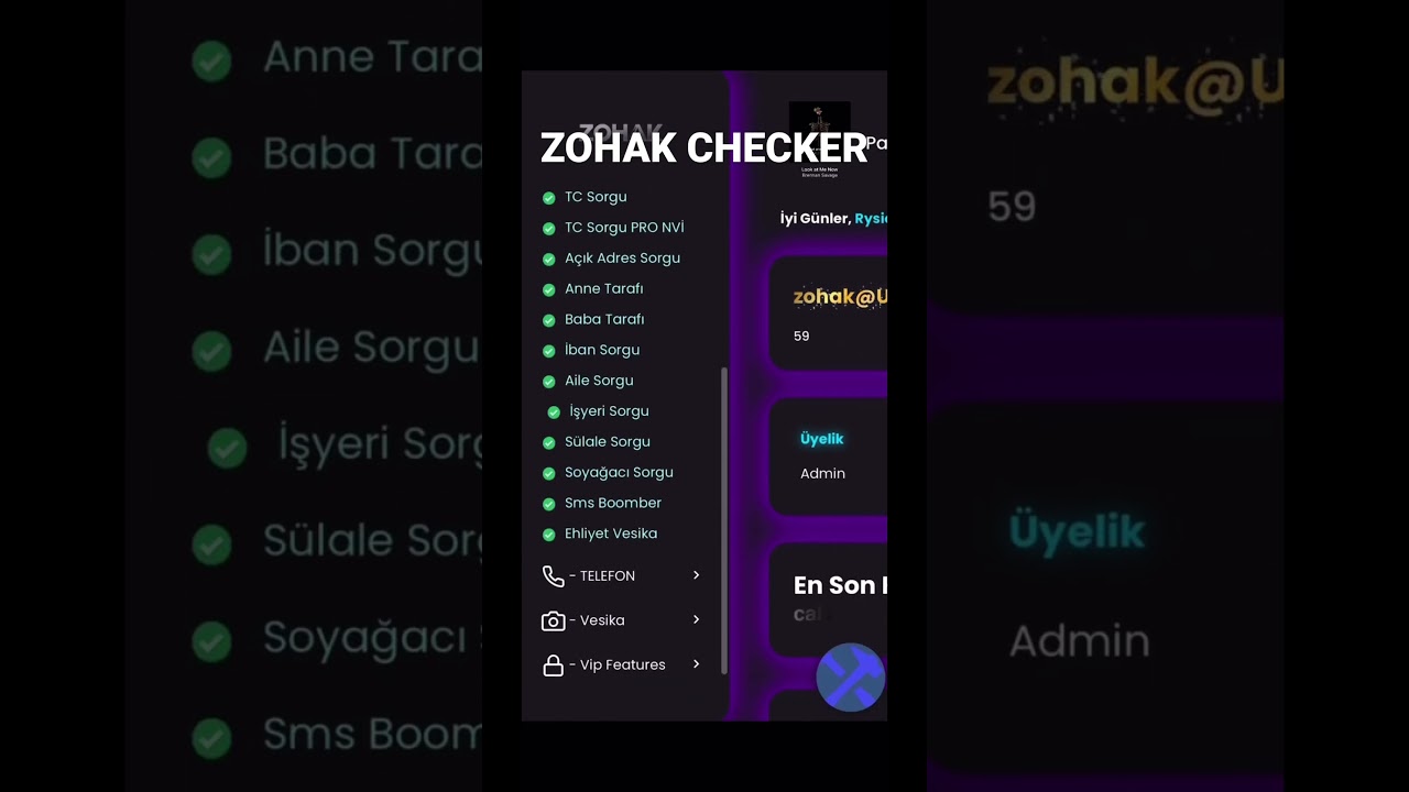 ZOHAK G&Uuml;NCEL S&Oslash;RGU P4NEL #panel #mernis #sorgu #api #panelkurma #sorgubotu #sorgupanel #discord