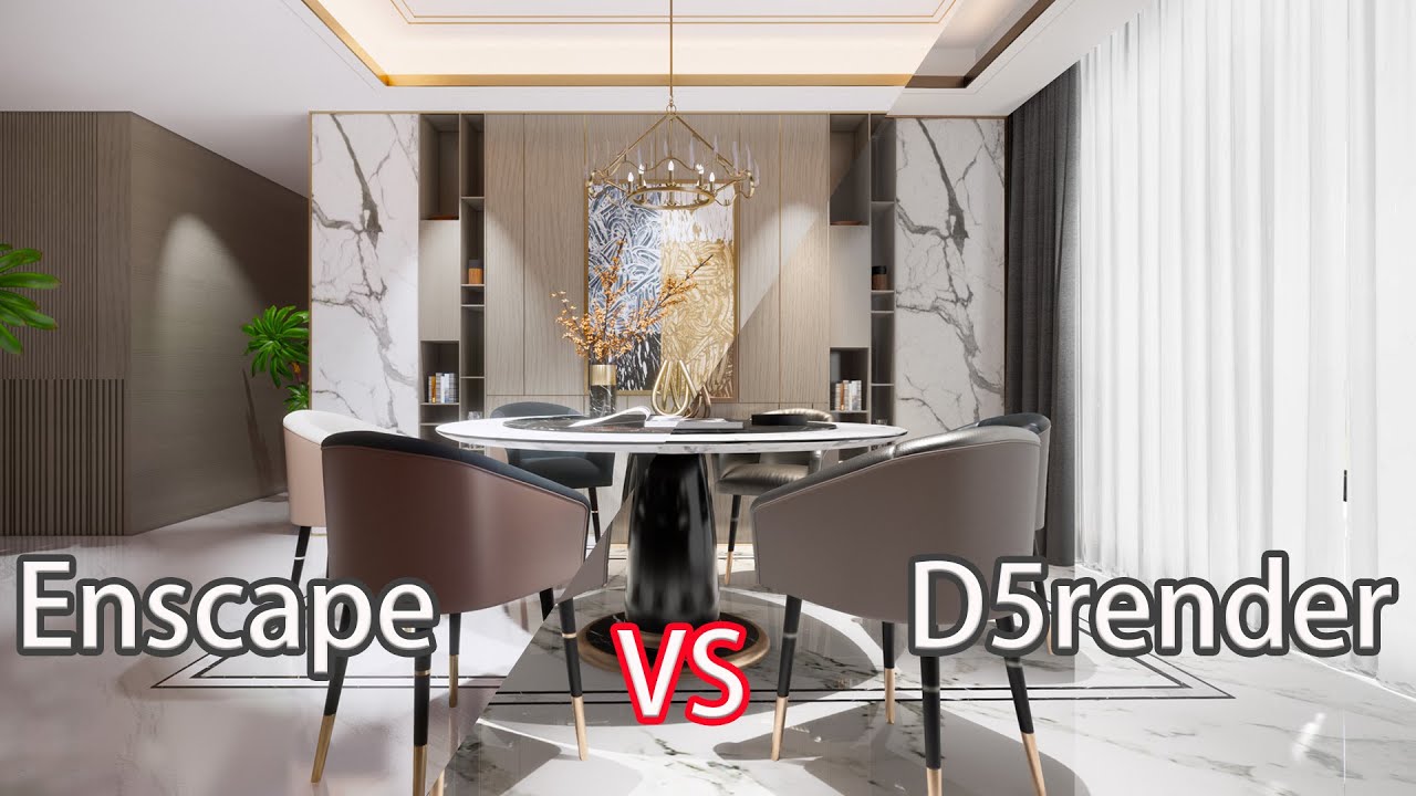 「Render Showdown」Enscape 2.6 RTX VS D5 Render Speed Compare! Who is stronger?