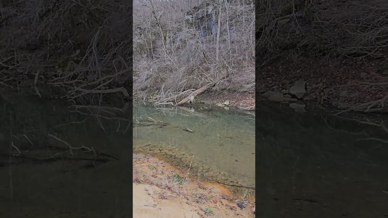 Hiking Down An Ozark Mountain In Winter 