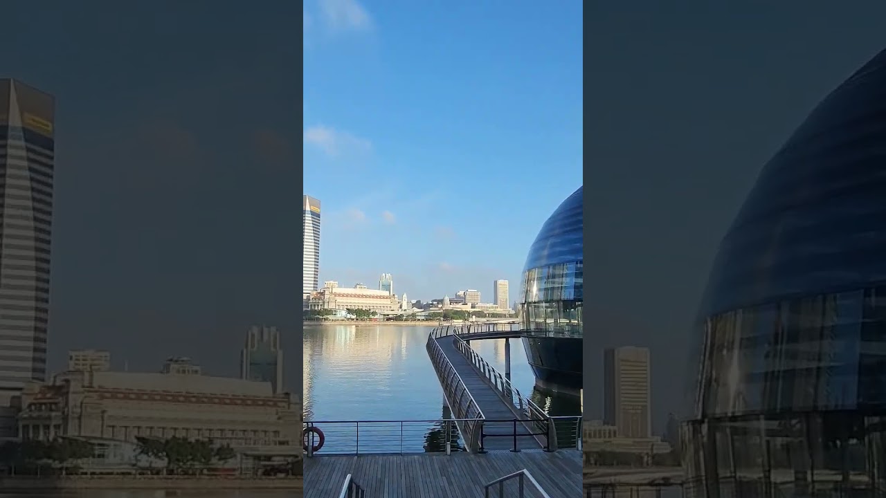 jogging at marina bay singapore with husband