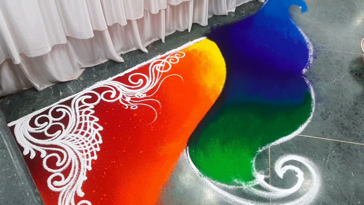 full rangoli | time lapse rangoli | ganpati festival rangoli | easy rangoli | colourful rangoli