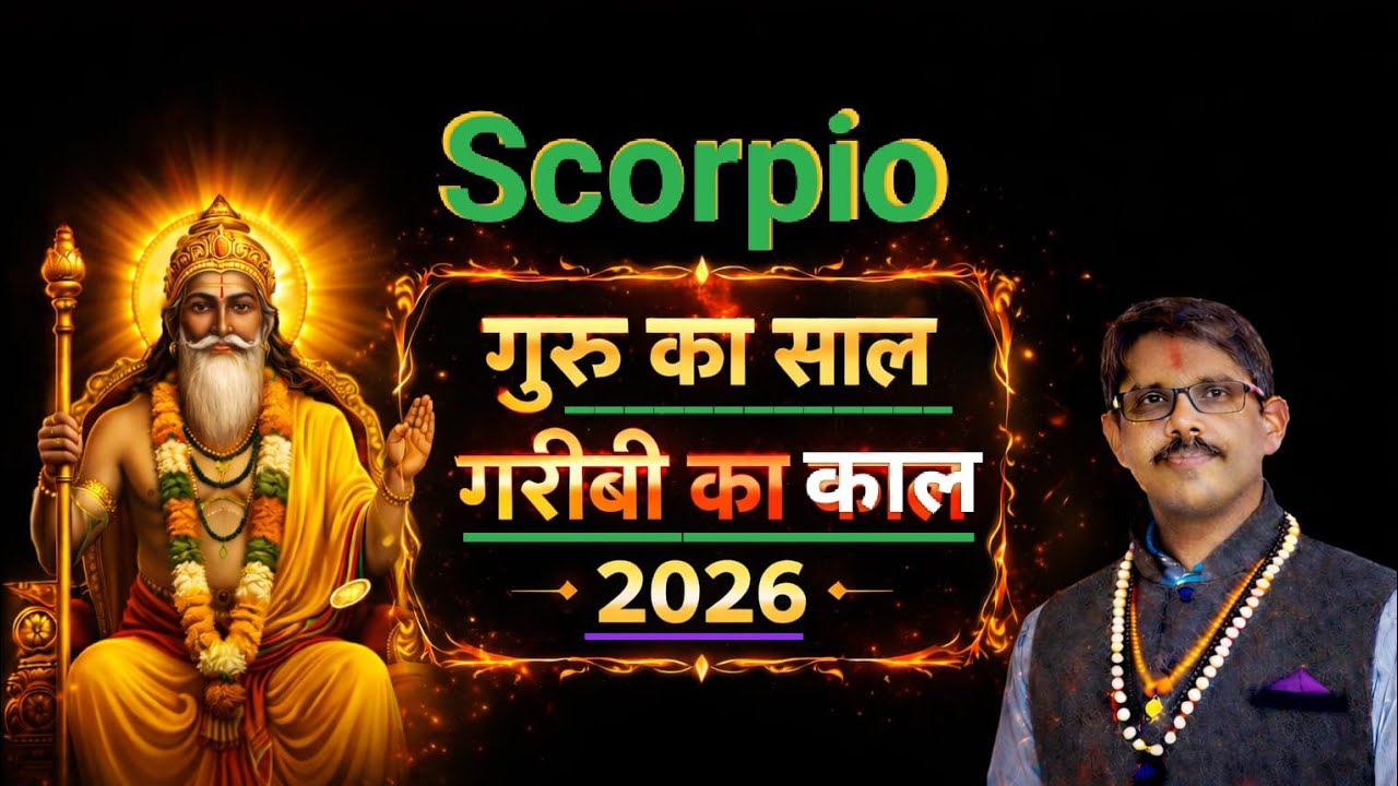 Vrischik Rashi scorpio 2026 गुरु का साल गरीबी का काल गुरु की दृष्टि पलट जाएगा हाल । होगे मालामाल 