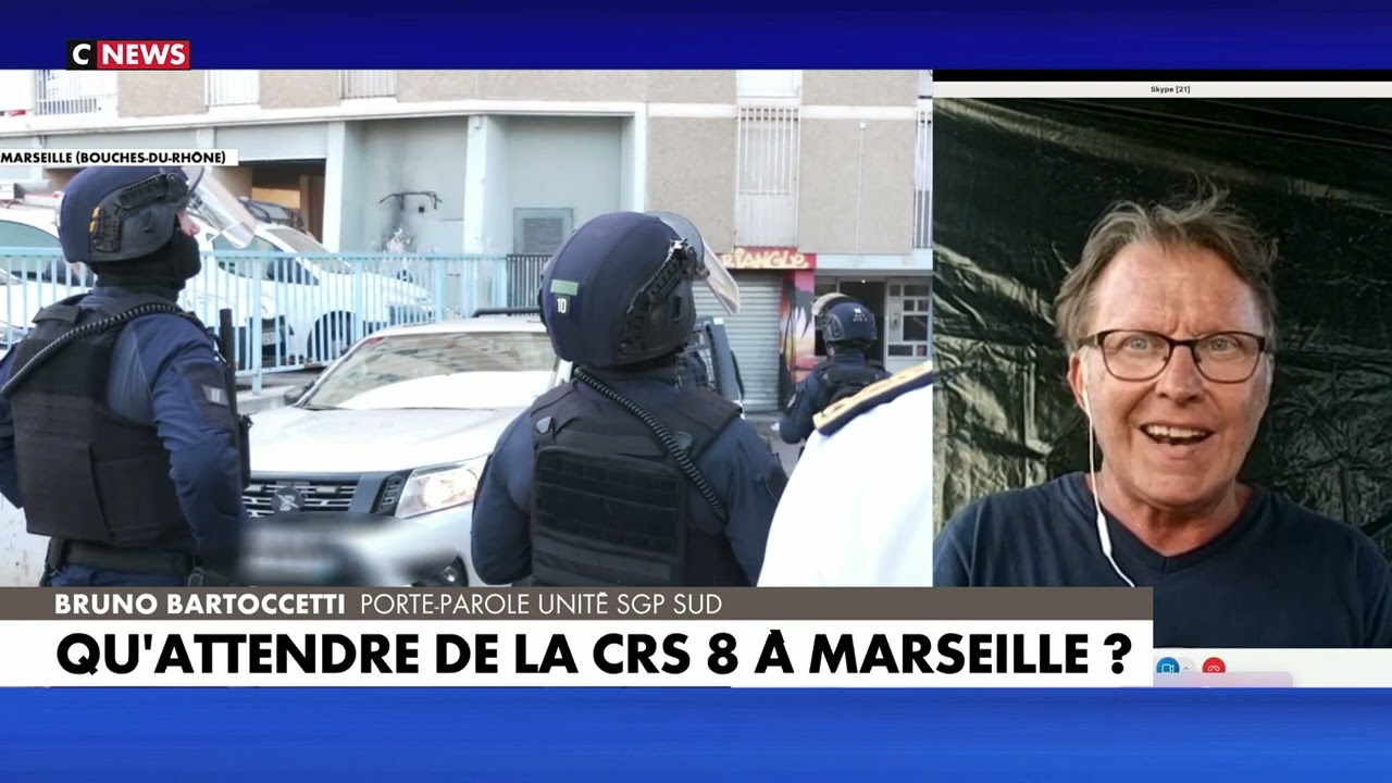 CNEWS : PunchLine &eacute;t&eacute; : La CRS 8 d&eacute;ploy&eacute;e &agrave; Marseille.