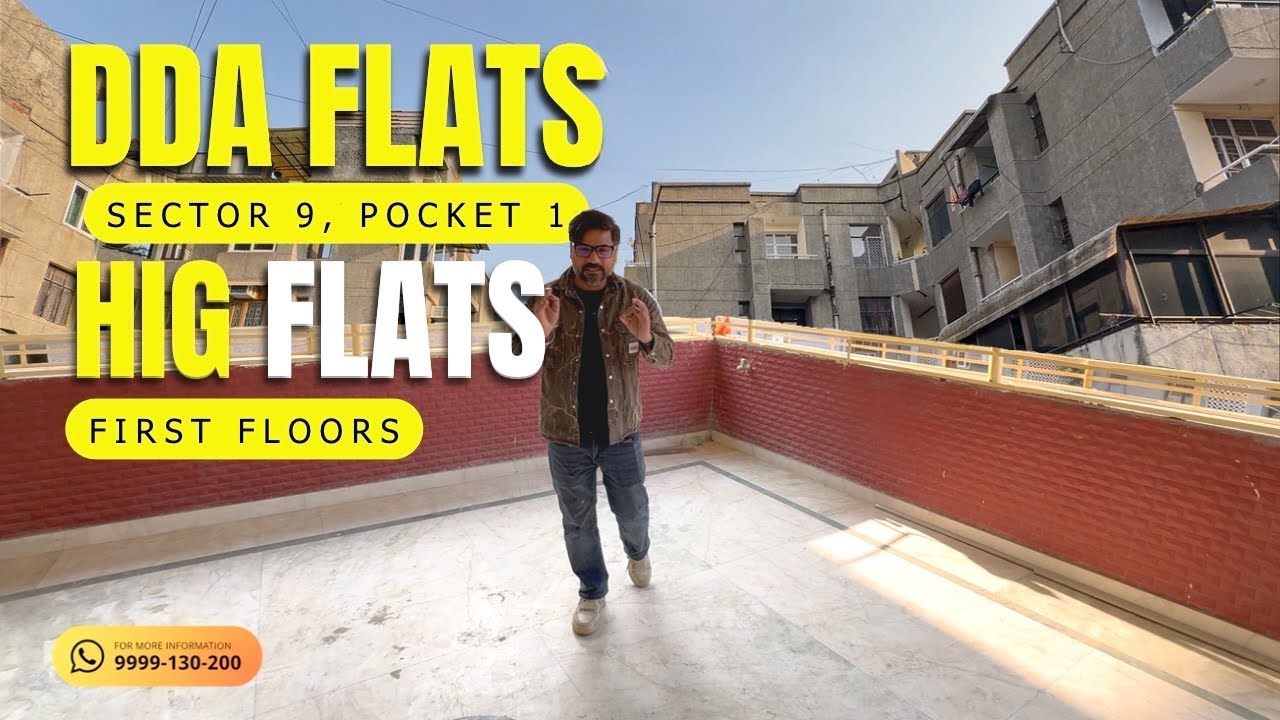 DDA Flats in Dwarka ✅ 3 BHK DDA HIG Flat With Spacious Terrace ~ Sector 9, Pocket 1, Dwarka