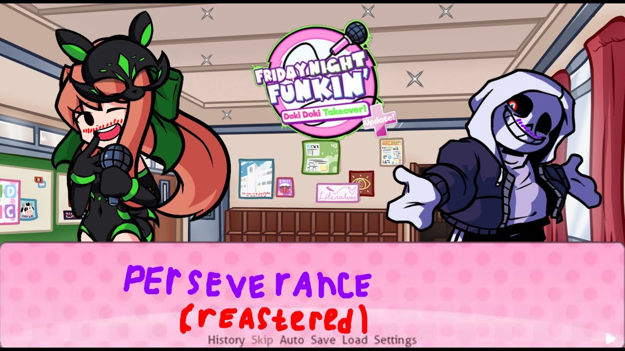 FNF Perseverance But Monika And Dust Sans Sing's It REMASTERED! (100 Subs)