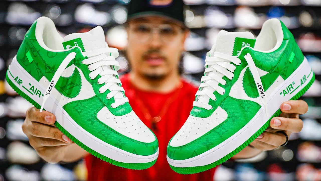 $20,000 Louis Vuitton Nike Air Force 1 White Green By Virgil Abloh