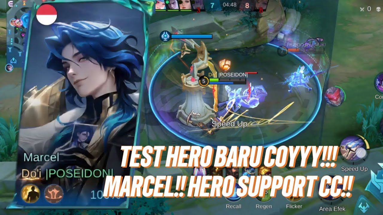 TEST HERO BARU COYY!! MARCEL!! SUPPORT CC!!! - Mobile Legends
