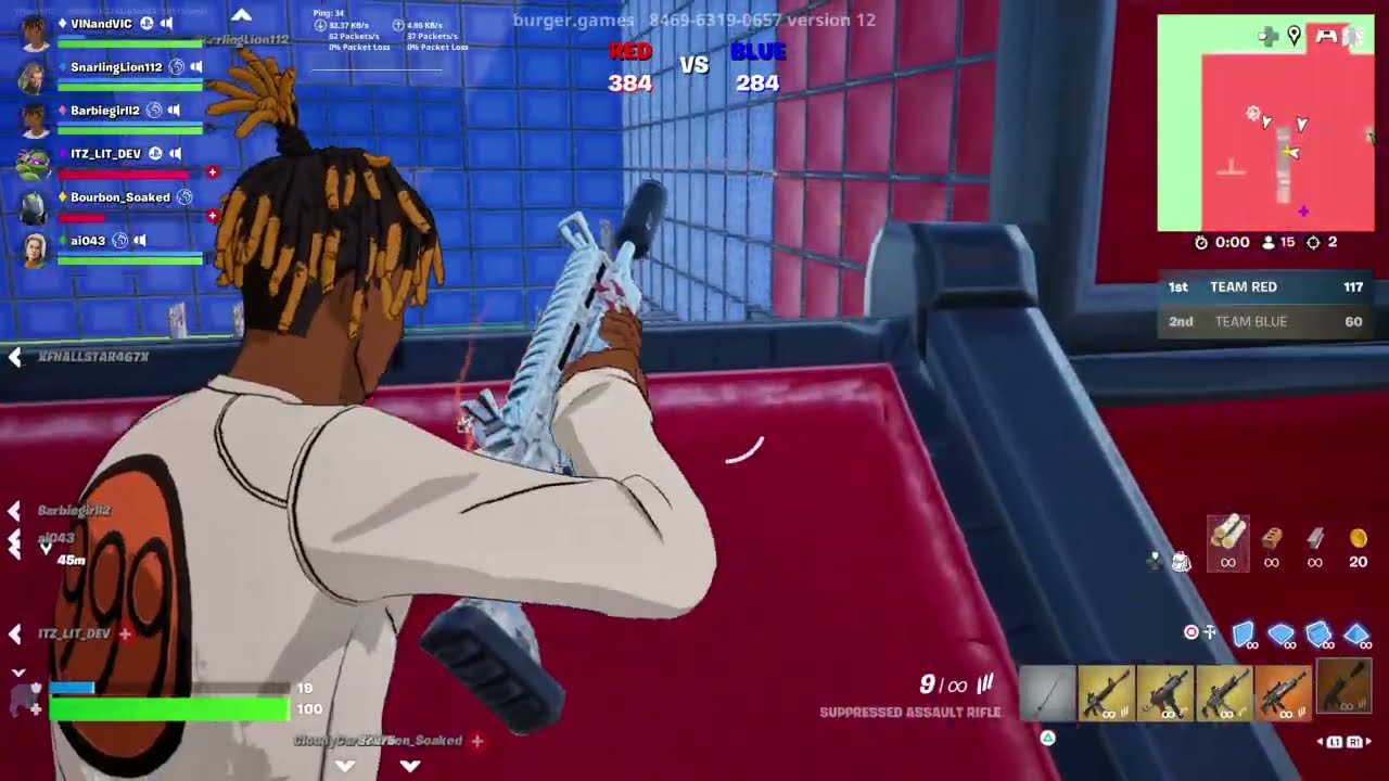 Fortnite Red Vs Blue Insane Gameplay