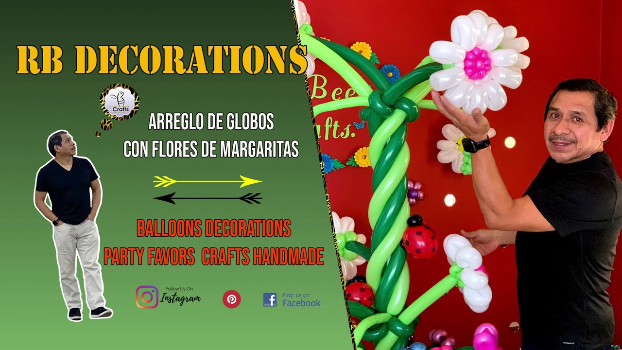 🌼🌿🌼🌿|| Como Hacer Columna con flores Margaritas de Globos!!