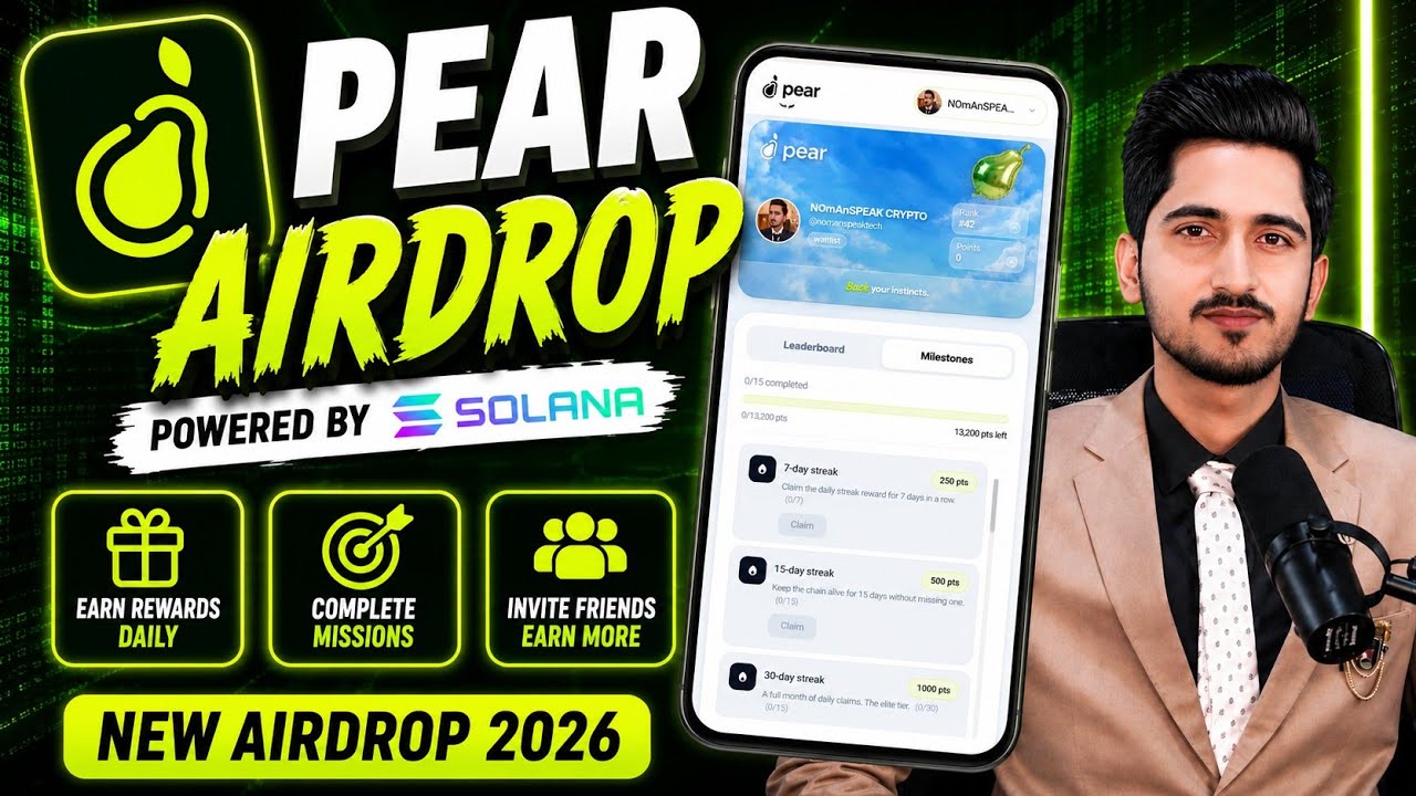 PEAR Airdrop &mdash; Powered by Solana Step-By-Step Guide | New Free Crypto Airdrop 2026