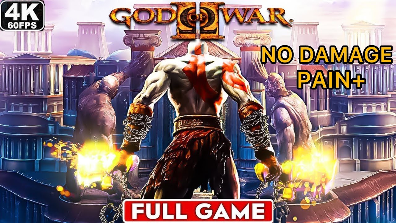 God of War 2 Full Game God armor NO DAMAGE PAIN+ | 4k 60fps