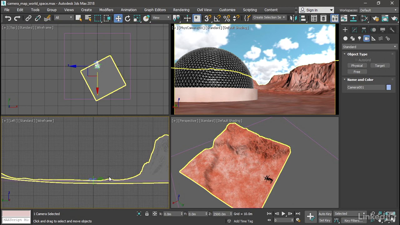 03 Projecting UVs with the Camera Map world space modifier