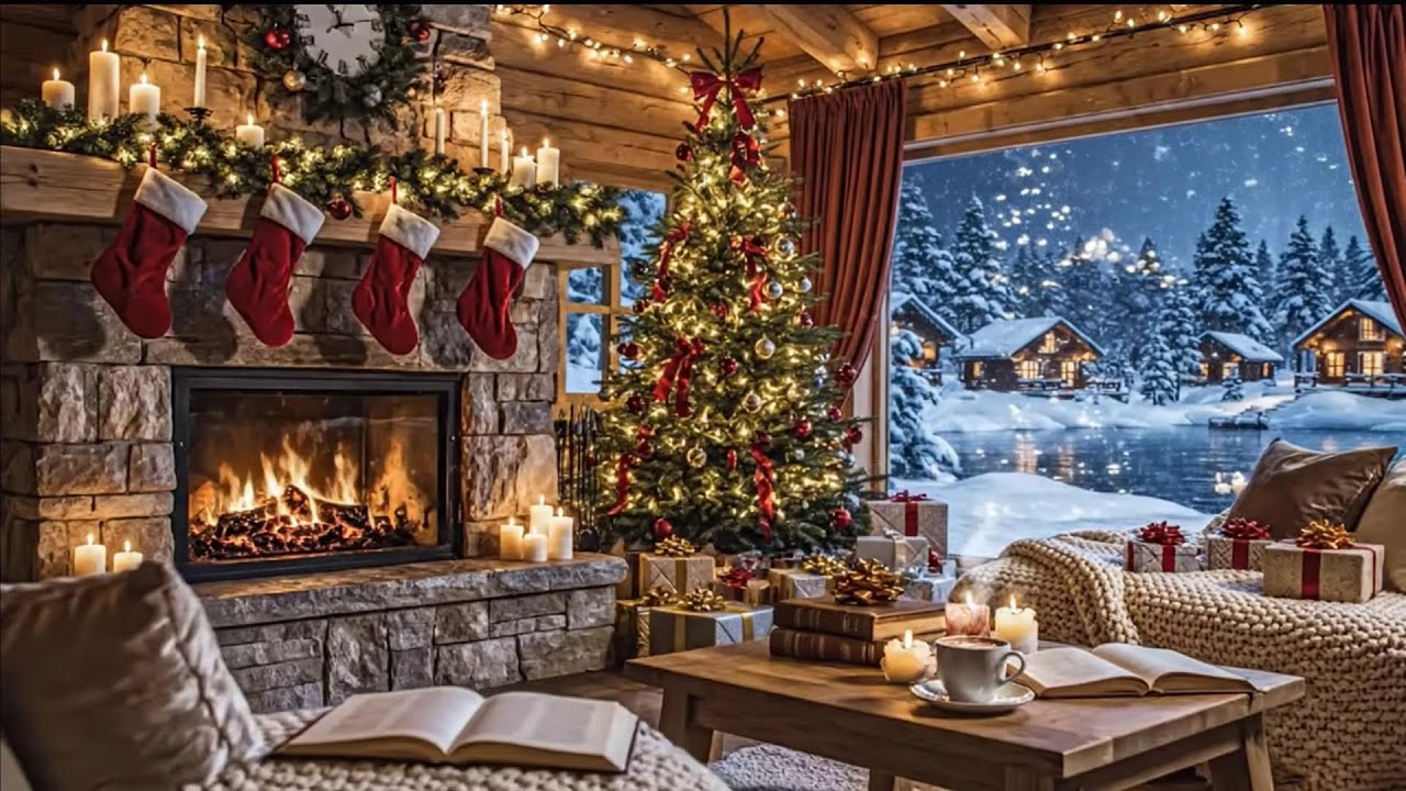 Chill Snowfall Jazz Night - Cozy Cafe On Beautiful Winter Night With Jazz Music For Study