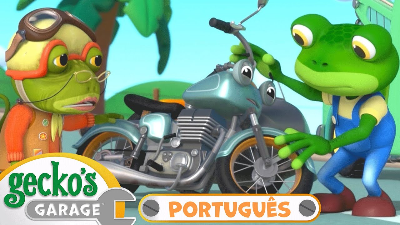Grande Corrida de moto 🛵  Garagem do Gecko em Português | Desenhos Animados em Português