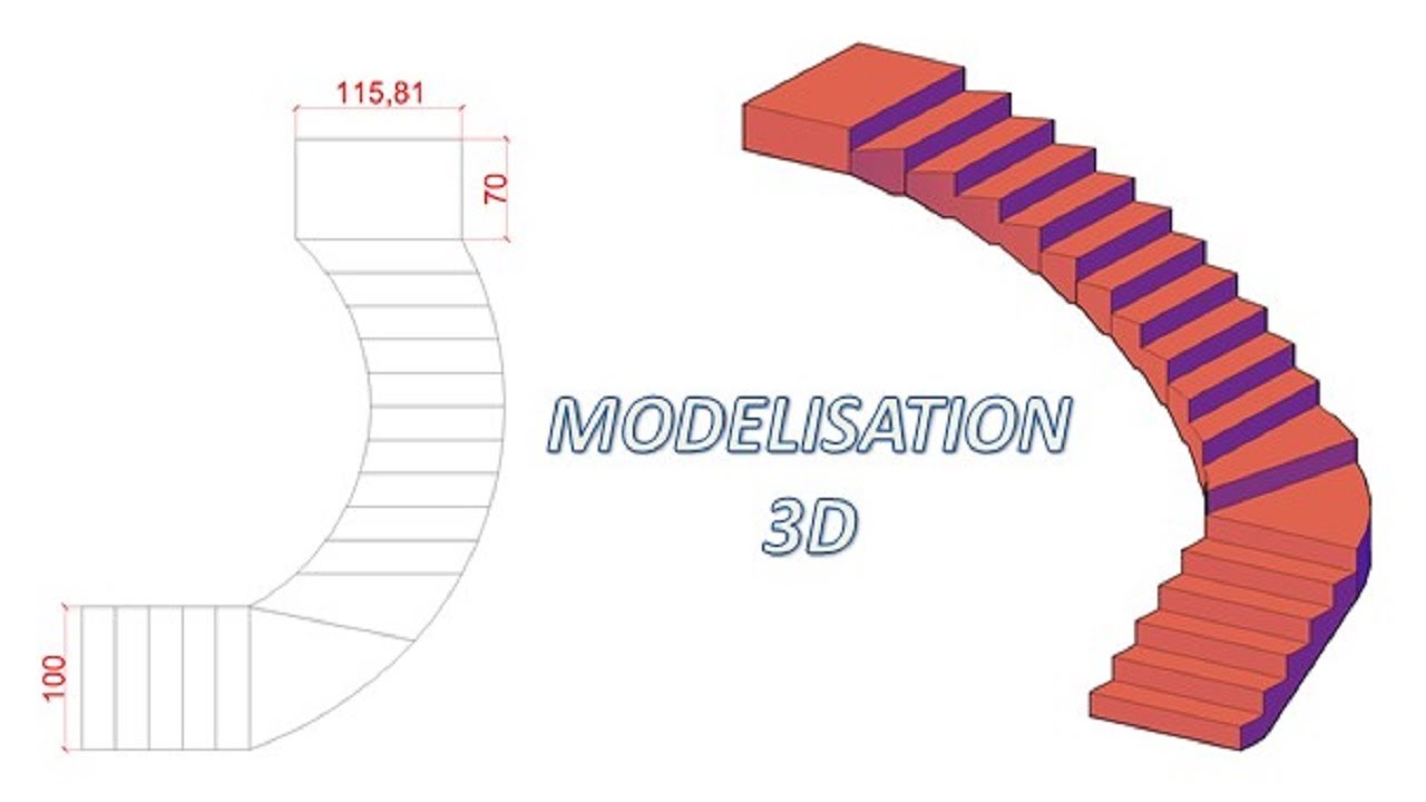 Comment réaliser  un Escalier Balancé sur AUTOCAD ?