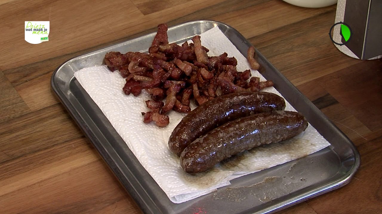 Poiesz Wat Maak Je Menu: Stampot andijvie met rundersaucijs en uien-mosterd jus