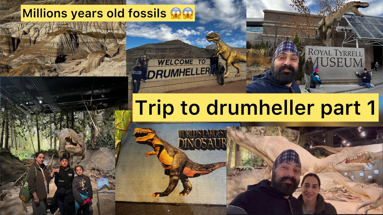 “🦖🦖Dino World Come Alive! Drumheller Day 1 | Royal Tyrrell Museum Visit” Million years old Fossils 😱