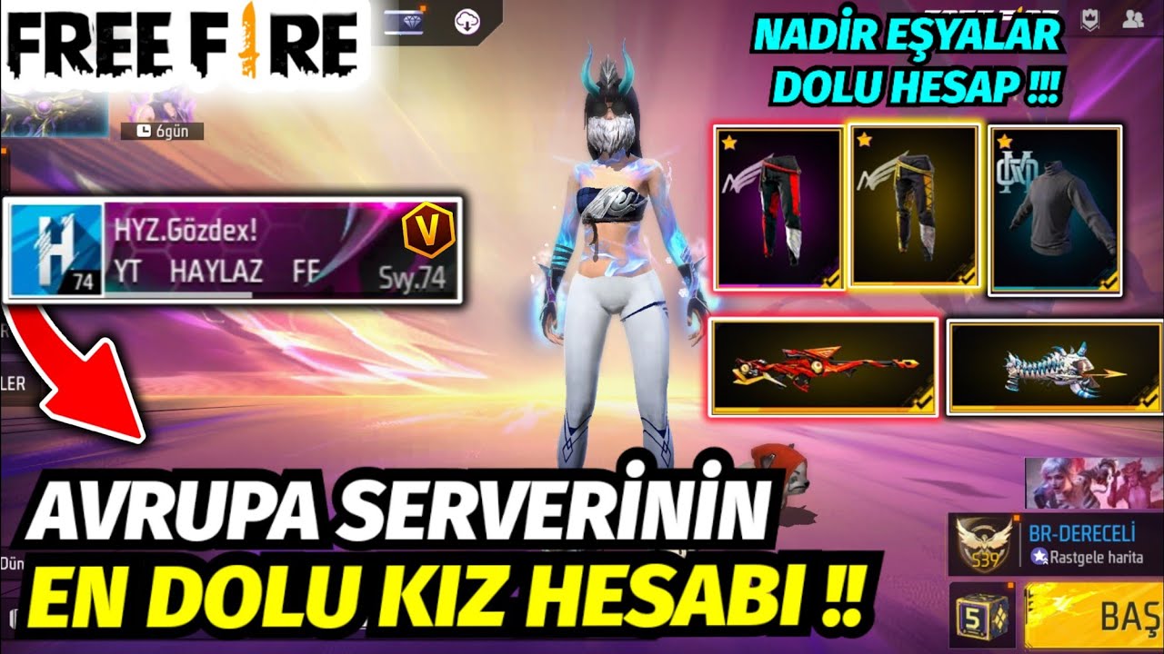 AVRUPA SERVERİNİN EN DOLU KIZ HESABINI İNCELEDİM ! - NADİR EŞYALAR İLE DOLU HESAP - FREE FİRE
