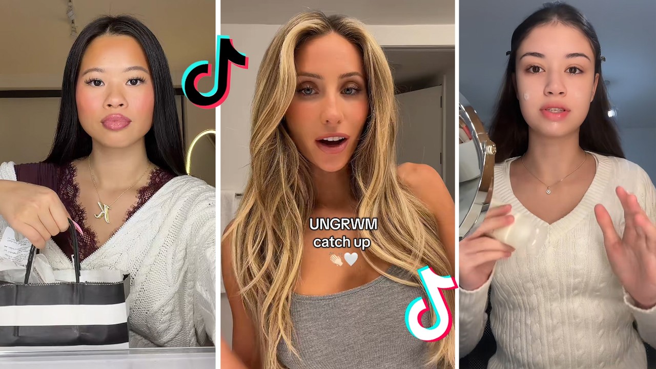 GRWM TikTok Makeup Compilation - Skincare, Makeup & Outfits 1887