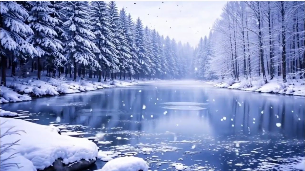 Winter Forest Ambience | Falling Snow | Relaxing Music