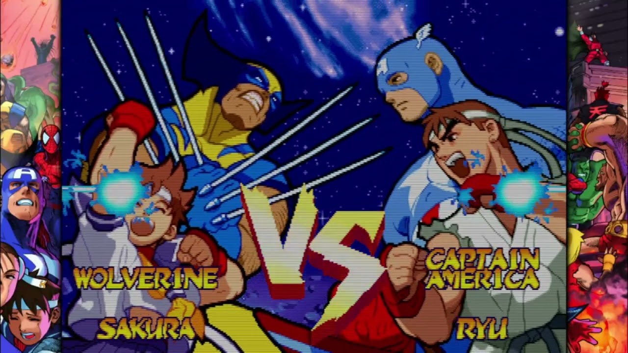 Marvel Super Heroes vs Street Fighter Sakura Wolverine