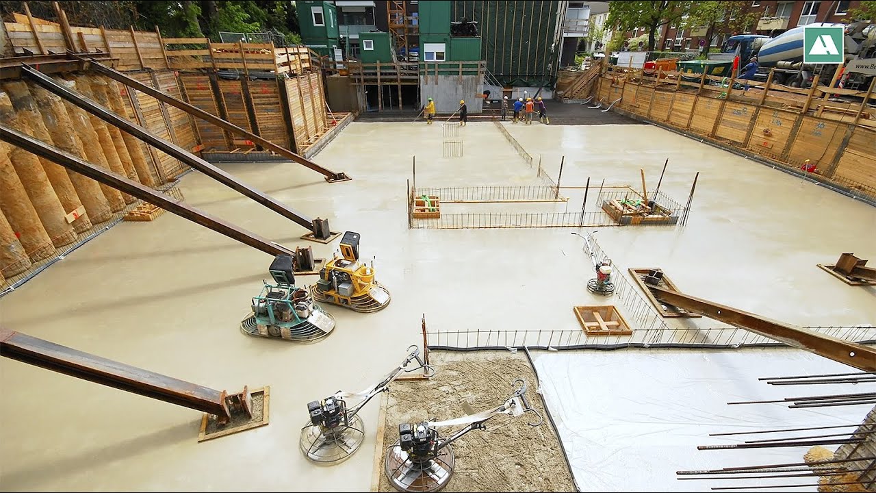 Betonieren u. Glätten in der Josephstraße im Zeitraffer